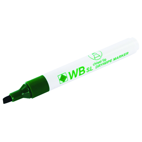 Whiteboard Marker Chisel Green [Pack of 10]