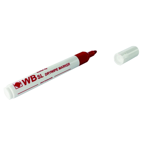 Whiteboard Marker Chisel Red [Pack of 10]