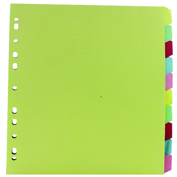 Manilla Divider A4 10 Part Multicoloured