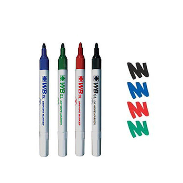 Drywipe Marker Assorted Bullet [Wallet of 4]