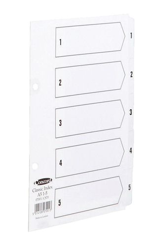 Concord Index A5 1-5 White alternative image 1