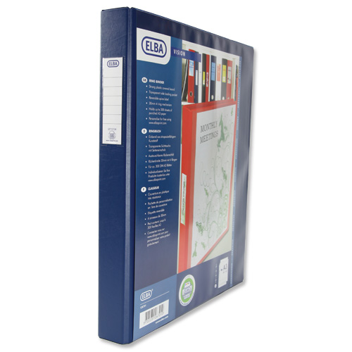 Elba Vision A3 Upright Ring Binder Blue alternative image 1