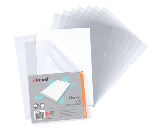 Rexel Nyrex Cut Flush Folder Clear [Pack of 25] alternative image 1