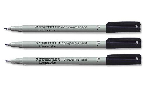 Staedtler Lumocolor Fine Water Soluble Black [Pack of 10] alternative image 1