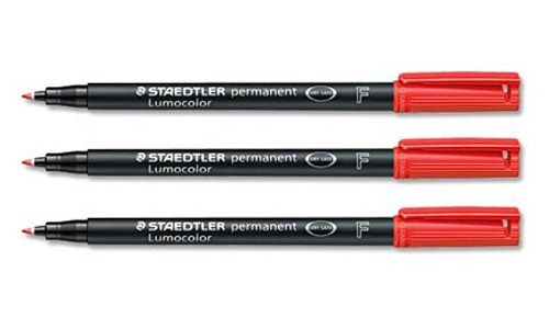 Staedtler Lumocolor Fine Permanent Red [Pack of 10] alternative image 1
