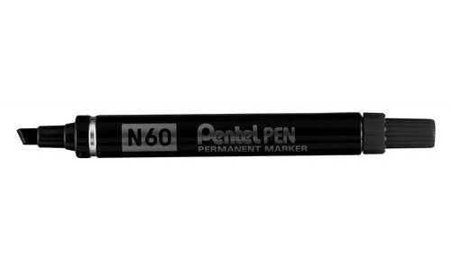 Pentel Marker Chisel Tip Black N60-A [Pack of 12] alternative image 1
