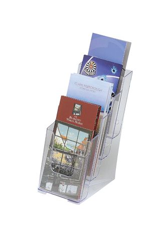 Deflecto Literature Holder DL 4 Tier Clear alternative image 1