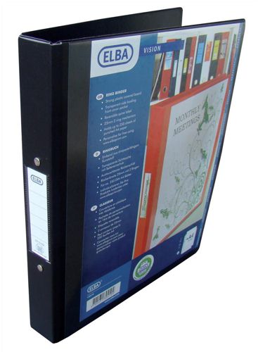 Elba Vision 2-Ring Binder A4 25mm Black alternative image 1