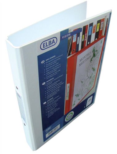 Elba Vision 2-Ring Binder A4 25mm White alternative image 1