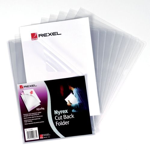Nyrex Cut Back Folder A4 PVC Clear [Pack of 25] alternative image 1