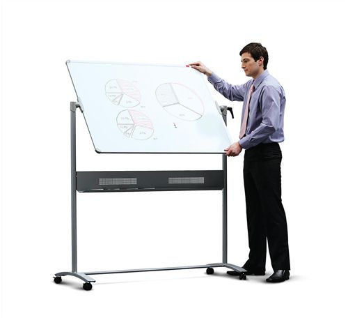 Nobo Mobile Steel Magnetic Whiteboard 900x1200mm Horizontal alternative image 1