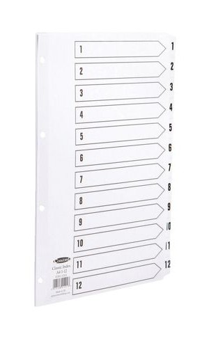 Concord Index A4 1-12 Clear Tab alternative image 1