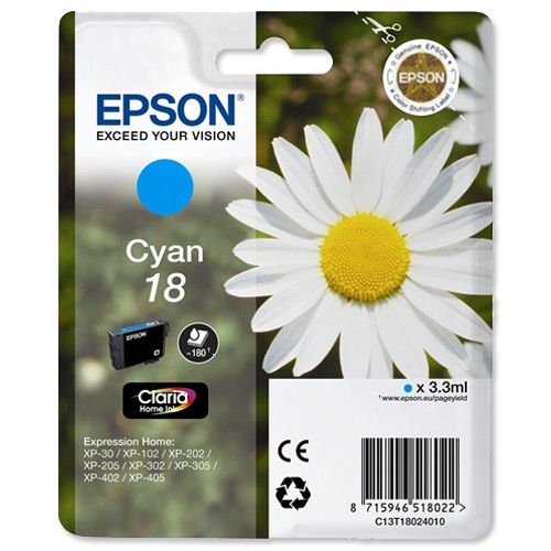 Epson T180240 Cyan Ink Cartridge alternative image 1