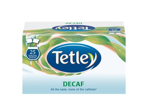 Tetley Decaffeinated Tea Bags Individually Wrapped and Enveloped (Pack 25) - 0403255