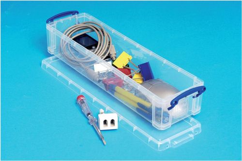 Really Useful Pencil and Stationery Box 1.5 Litre Clear alternative image 1