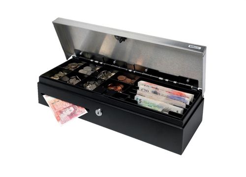 Safescan SD-4617S Flip Top Cash Drawer with 8 Coin and 4 Note Trays alternative image 1