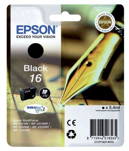 Epson T162140 Black Standard Capacity Ink (5.4ml) alternative image 1