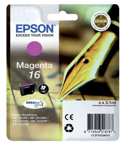 Epson T162340 Magenta Standard Capacity Ink (3.1ml) alternative image 1
