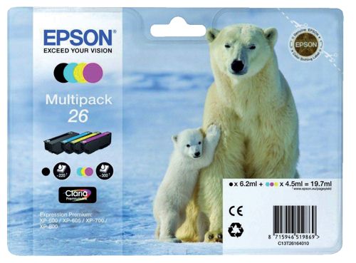 Epson T261640 Standard Capacity Pack of Four Ink Cartridge alternative image 1