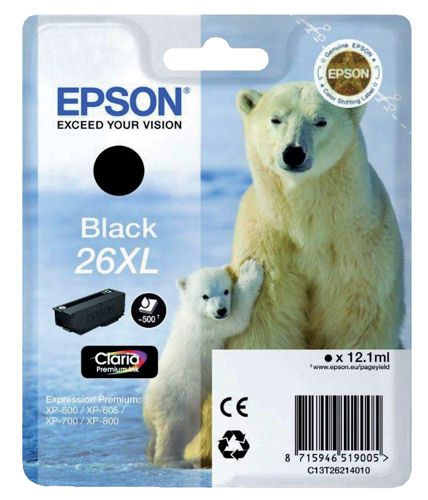 Epson T262140 High Capacity Black Ink Cartridge alternative image 1