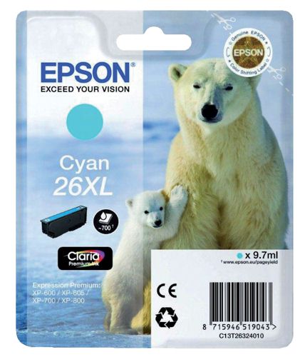 Epson T263240 High Capacity Cyan Ink Cartridge alternative image 1