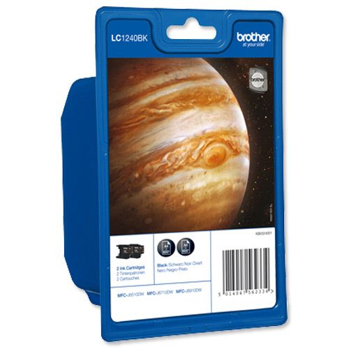 Brother LC1240BK Black Ink Cartridge Twin Pack alternative image 1