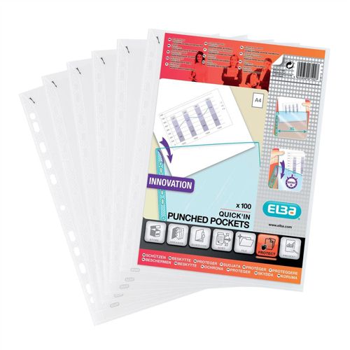 Elba Quick-In Punched Pockets [Pack of 100] alternative image 1