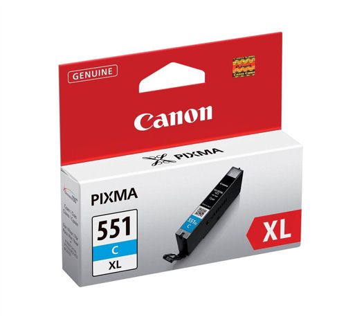 Canon CLI551XLC Cyan High Capacity Inkjet Cartridge alternative image 1