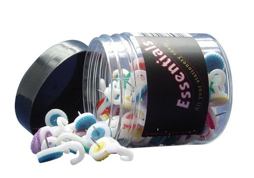 Hook Push Pins Assorted Colours [Tub 100] alternative image 1