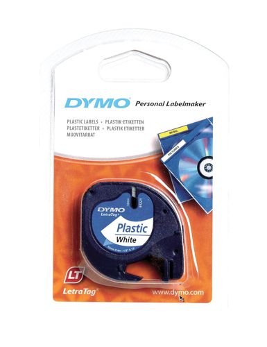 Dymo 12267 12mmx4m Black on Clear Plastic Tape alternative image 1