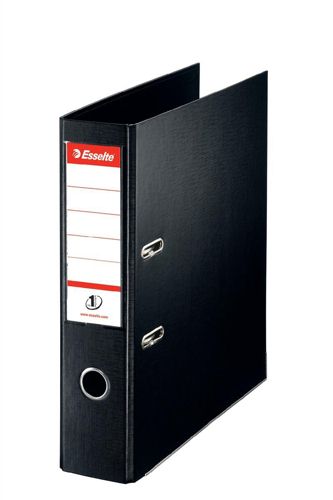 Esselte A4 Lever Arch File PVC 75mm Black [Pack of 10] alternative image 1