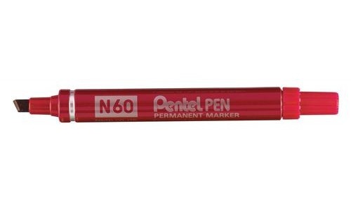 Pentel Marker Chisel Tip Red N60-B [Pack of 12] alternative image 1