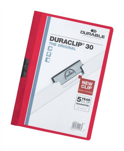 Durable Duraclip Folder 3mm Red [Pack of 25] alternative image 1