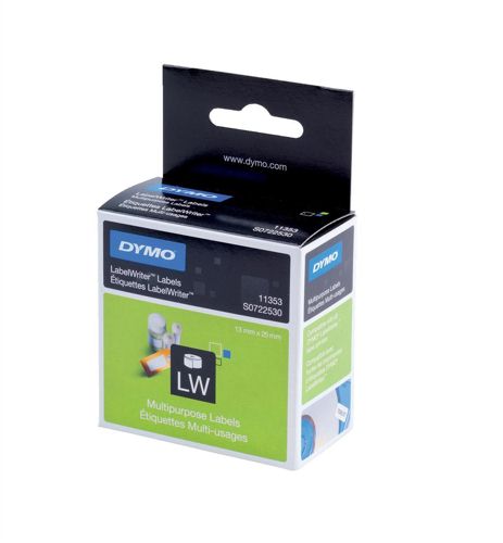Dymo Multi-Purpose Labels 12x24mm Removable [Pack of 1000] alternative image 1