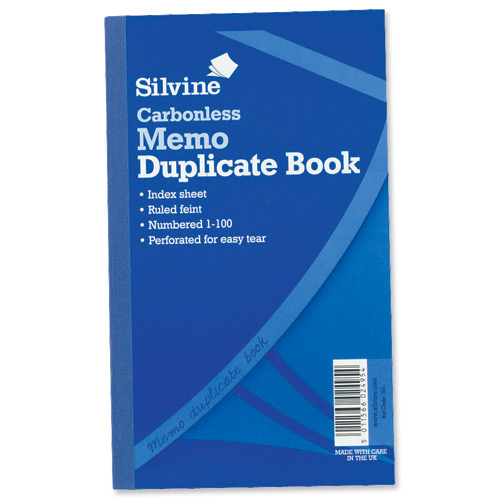 Silvine Duplicate Book 8.3x5 Inch Memo Carbonless [Pack of 6] alternative image 1