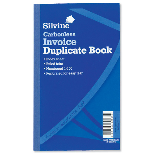 Silvine Duplicate Book 8.25x5 Invoice [Pack of 6] alternative image 1