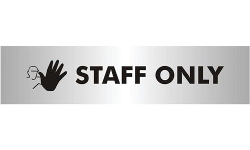 Acrylic Sign:Staff Only 190x45mm alternative image 1