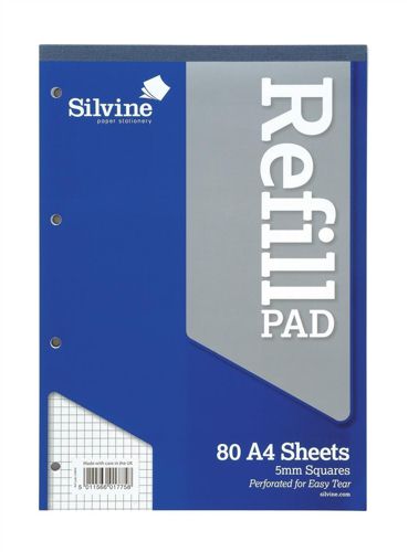 Silvine Refill Pad A4 Ruled 5mm [Pack of 6] alternative image 1