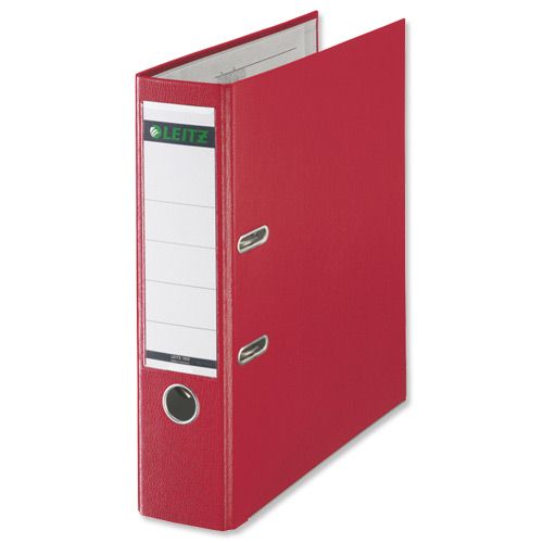 Leitz A4 Lever Arch File Polypropylene 80mm Red [Pack of 10] alternative image 1