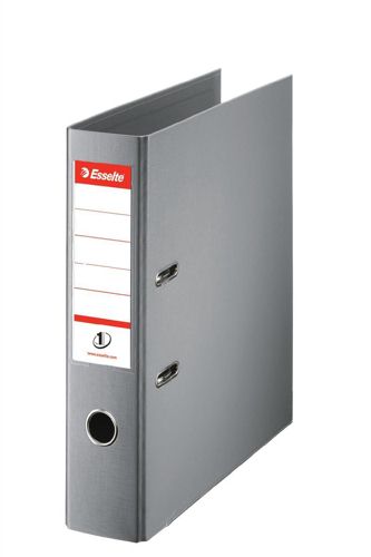 Esselte Number 1 Power Lever Arch File Polypropylene Slotted 75mm Spine A4 Grey [Pack 10]
