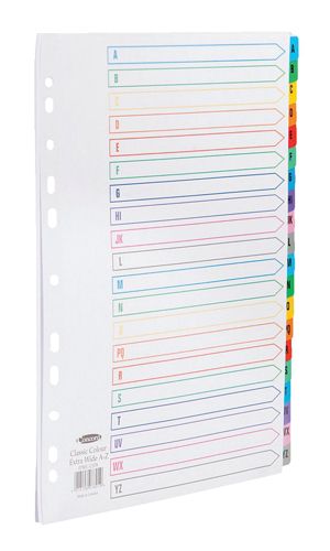 Concord Index A4 A-Z Extra Wide with Multicolour Tabs alternative image 1