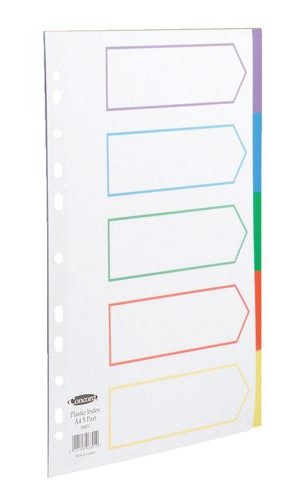 Concord Divider A4 5 Part Multicolour alternative image 1