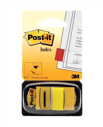 Post-It Index Tab 25mm Yellow [Pack of 12] alternative image 1
