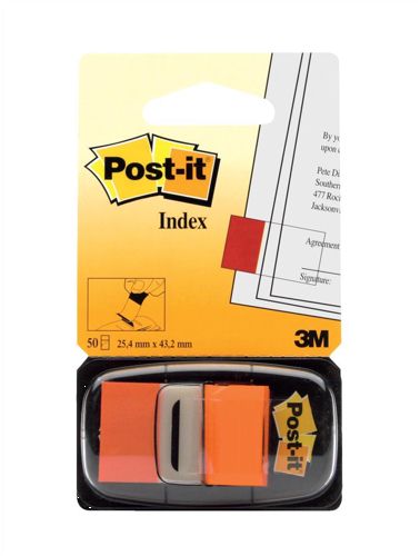 Post-It Index Tab 25mm Orange [Pack of 12] alternative image 1