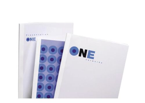 GBC 1.5mm 200g Thermal Covers Gloss Clear and White [Pack of 100] alternative image 1