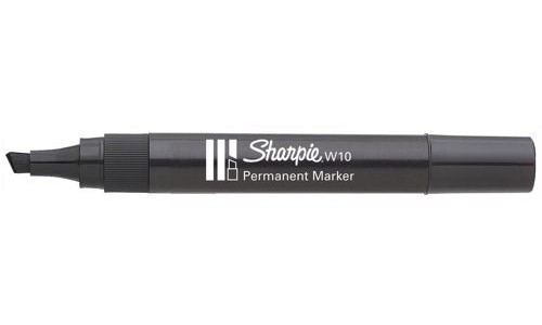 PaperMate W10 Permanent Marker Chisel Tip Black [Pack of 12] alternative image 1