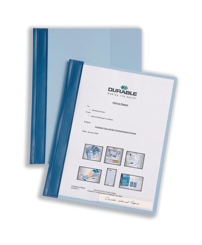 Durable Clear View Report Folder A4 Dark Blue [Pack of 50] alternative image 1