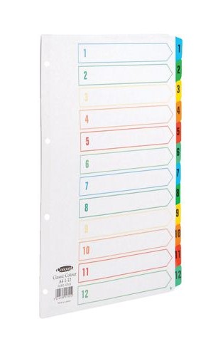 Concord Index A4 1-12 White Multicolour alternative image 1