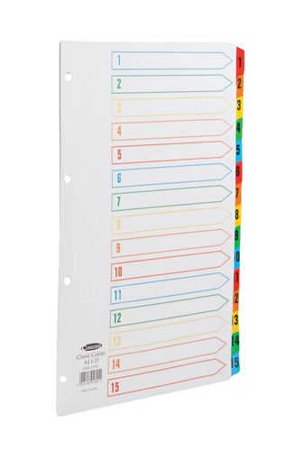 Concord Index A4 1-15 White Multicolour alternative image 1