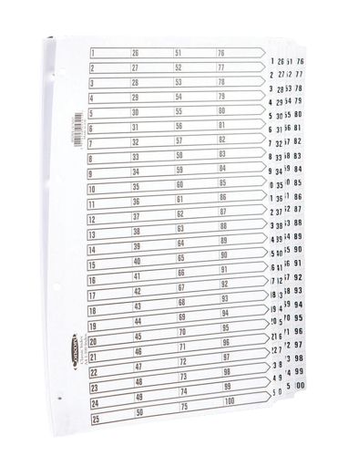 Concord Index A4 1-100 White alternative image 1